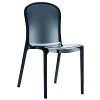 Victoria Polycarbonate Modern Dining Chair Transparent Black ISP033-TBLA