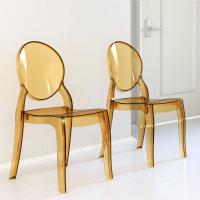 Elizabeth Polycarbonate Dining Chair Amber ISP034-TAMB - 3