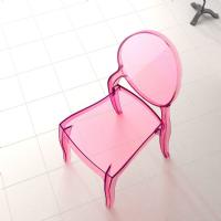 Elizabeth Polycarbonate Dining Chair Pink ISP034-TPNK - 4