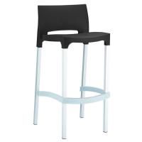 Gio Resin Outdoor Barstool Black ISP035-BLA