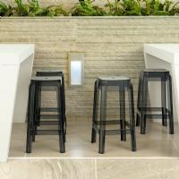 Fox Polycarbonate Counter Stool Transparent Black ISP036-TBLA - 1