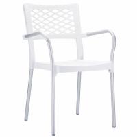 Bella Dining Arm Chair White ISP040-WHI