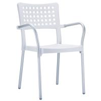 Gala Dining Arm Chair White ISP041-WHI
