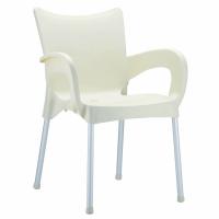Romeo Resin Dining Arm Chair Beige ISP043-BEI