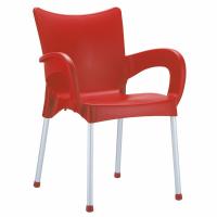Romeo Resin Dining Arm Chair Red ISP043-RED