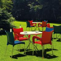 Juliette Resin Dining Chair Blue ISP045-DBL - 2