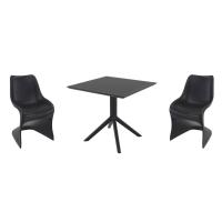 Bloom Dining Set with Sky 31" Square Table Black ISP0484S-BLA