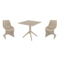 Bloom Dining Set with Sky 31" Square Table Taupe ISP0484S-DVR