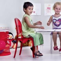 Baby Elizabeth Kids Chair Transparent Red ISP051-TRED - 7