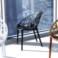 Crystal Polycarbonate Modern Dining Chair Transparent Black ISP052-TBLA - 2