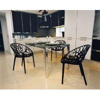 Crystal Polycarbonate Modern Dining Chair Transparent Black ISP052-TBLA - 11