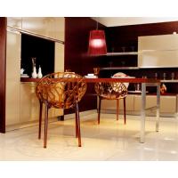 Crystal Polycarbonate Modern Dining Chair Transparent Amber ISP052-TAMB - 16