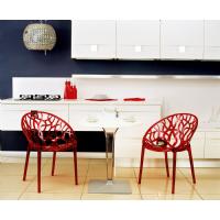 Crystal Polycarbonate Modern Dining Chair Transparent Red ISP052-TRED - 18