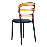 Miss Bibi Chair Black with Transparent Amber Back ISP055-BLA-TAMB - 3