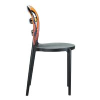 Miss Bibi Chair Black with Transparent Amber Back ISP055-BLA-TAMB - 4