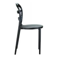 Miss Bibi Chair Black with Transparent Black Back ISP055-BLA-TBLA - 3