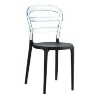 Miss Bibi Chair Black with Transparent Back ISP055-BLA-TCL