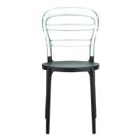 Miss Bibi Chair Black with Transparent Back ISP055-BLA-TCL - 2