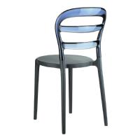 Miss Bibi Chair Dark Gray with Transparent Smoke Gray Back ISP055-DGR-TGRY - 1