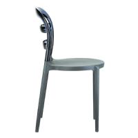 Miss Bibi Chair Dark Gray with Transparent Smoke Gray Back ISP055-DGR-TGRY - 3