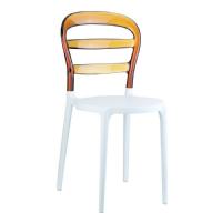 Miss Bibi Dining Chair White Amber ISP055-WHI-TAMB