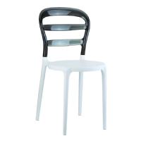 Miss Bibi Dining Chair White Black ISP055-WHI-TBLA