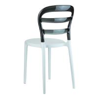 Miss Bibi Dining Chair White Black ISP055-WHI-TBLA - 1