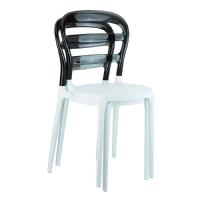 Miss Bibi Dining Chair White Black ISP055-WHI-TBLA - 4