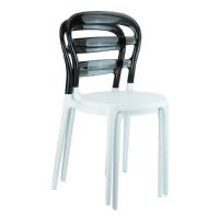 Miss Bibi Dining Chair White Black ISP055-WHI-TBLA - 4
