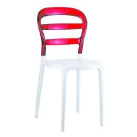 Miss Bibi Dining Chair White Red ISP055-WHI-TRED