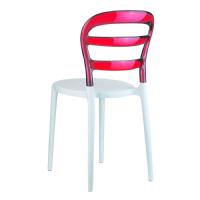 Miss Bibi Dining Chair White Red ISP055-WHI-TRED - 1