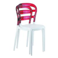 Miss Bibi Dining Chair White Red ISP055-WHI-TRED - 4
