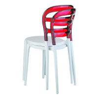 Miss Bibi Dining Chair White Red ISP055-WHI-TRED - 5