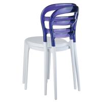 Miss Bibi Dining Chair White Violet ISP055-WHI-TVIO - 4