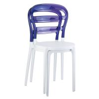 Miss Bibi Dining Chair White Violet ISP055-WHI-TVIO - 5