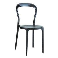 Mr Bobo Chair Black with Transparent Black Back ISP056-BLA-TBLA