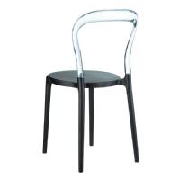 Mr Bobo Chair Black with Transparent Back ISP056-BLA-TCL - 1