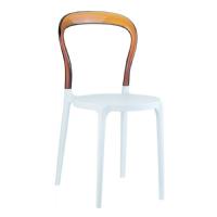 Mr Bobo Chair White with Transparent Amber Back ISP056-WHI-TAMB