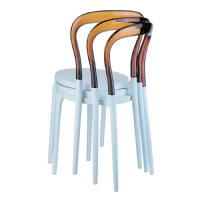 Mr Bobo Chair White with Transparent Amber Back ISP056-WHI-TAMB - 4