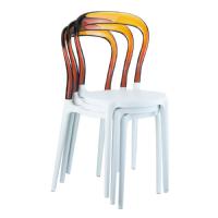 Mr Bobo Chair White with Transparent Amber Back ISP056-WHI-TAMB - 5