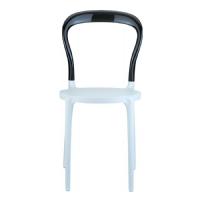 Mr Bobo Chair White with Transparent Black Back ISP056-WHI-TBLA - 2