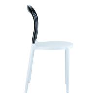 Mr Bobo Chair White with Transparent Black Back ISP056-WHI-TBLA - 3