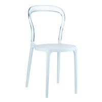 Mr Bobo Chair White with Transparent Back ISP056-WHI-TCL