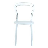 Mr Bobo Chair White with Transparent Back ISP056-WHI-TCL - 2