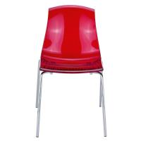 Allegra Indoor Dining Chair Transparent Red ISP057-TRED - 3