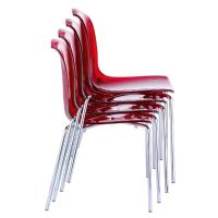 Allegra Indoor Dining Chair Transparent Red ISP057-TRED - 5