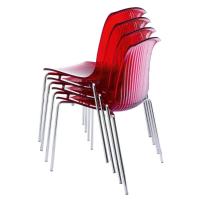Allegra Indoor Dining Chair Transparent Red ISP057-TRED - 7