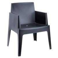 Box Outdoor Dining Chair Black ISP058-BLA