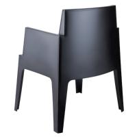 Box Outdoor Dining Chair Black ISP058-BLA - 1