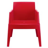Box Outdoor Dining Chair Red ISP058-RED - 3